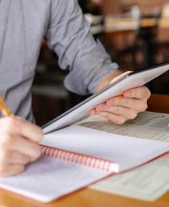 man with documents