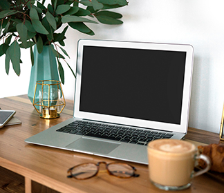 laptop on table