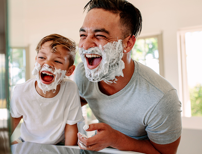 father son grooming